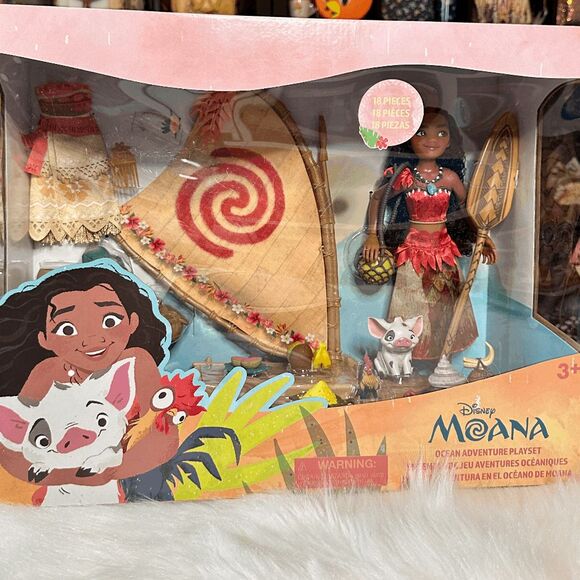 Disney Other - NEW Moana Ocean Adventure Doll Play Set w/ Boat, Pua Hei Hei & more Disney